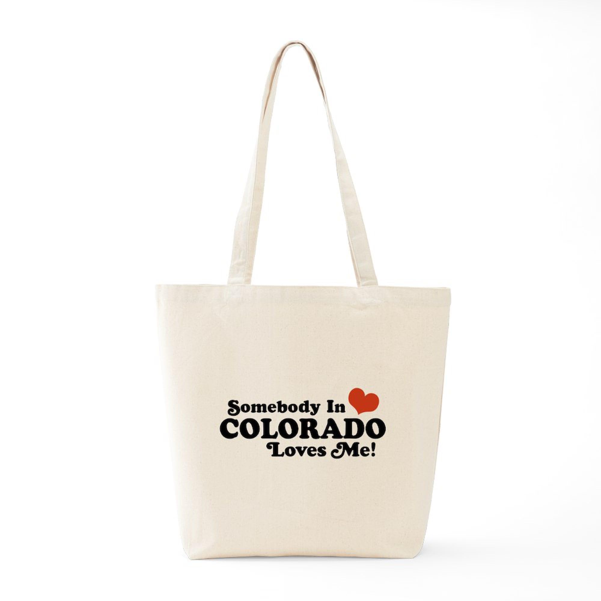 Somebody In Colorado Loves Me Canvas Tote Bag - Eco-Friendly Reusable Shopping Bag for Groceries, Beach & Daily Use