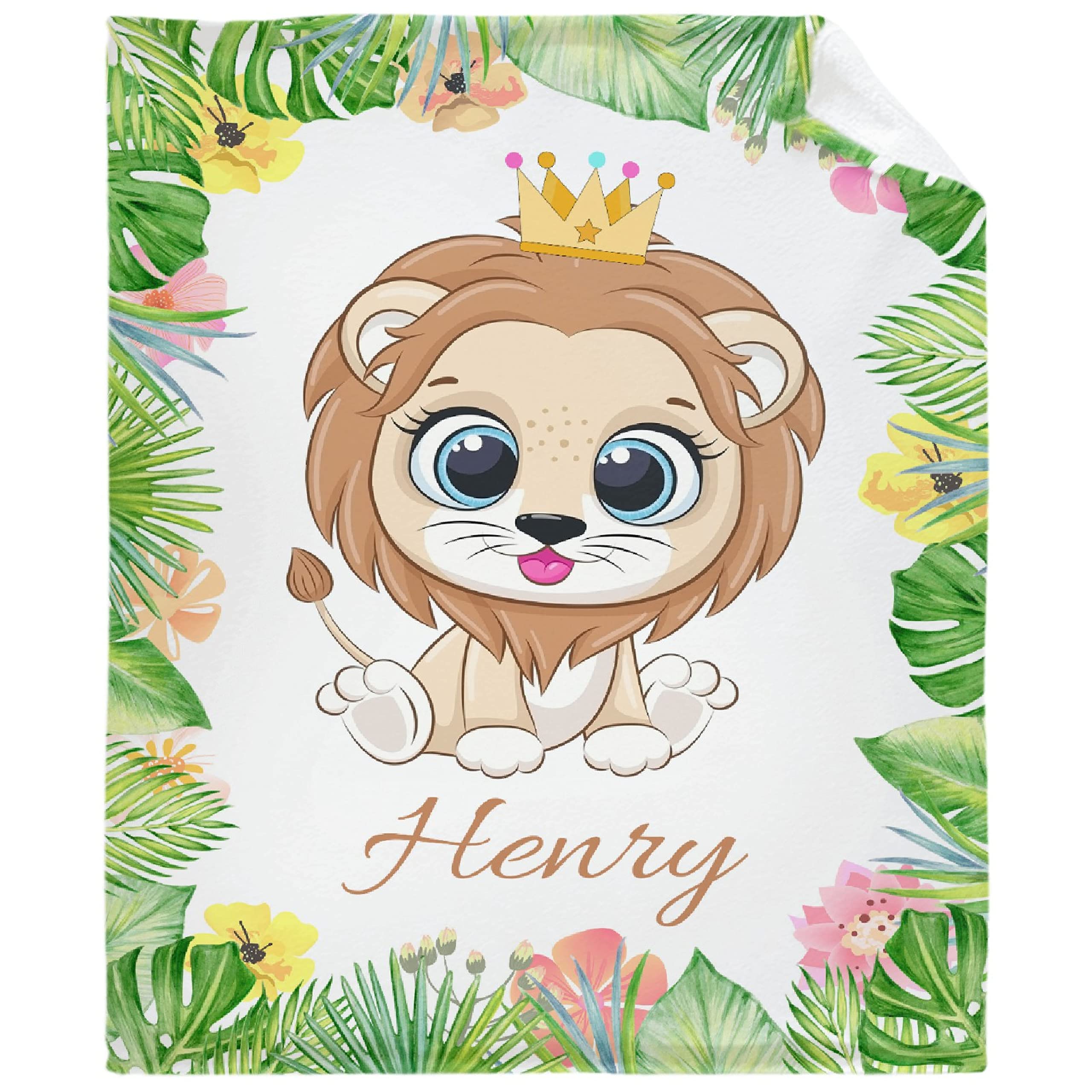 Personalized Baby Blankets for Boys and Girls - Custom Name Embroidered Soft Fleece Throw - Cozy Warm Plush Nursery Quilt 90
