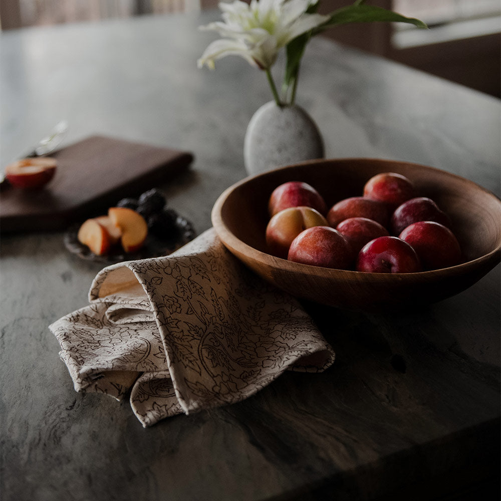 Hand Block Printed Botanical Cotton Napkins - Eco-Friendly Table Linens for Dining, Parties & Home Decor