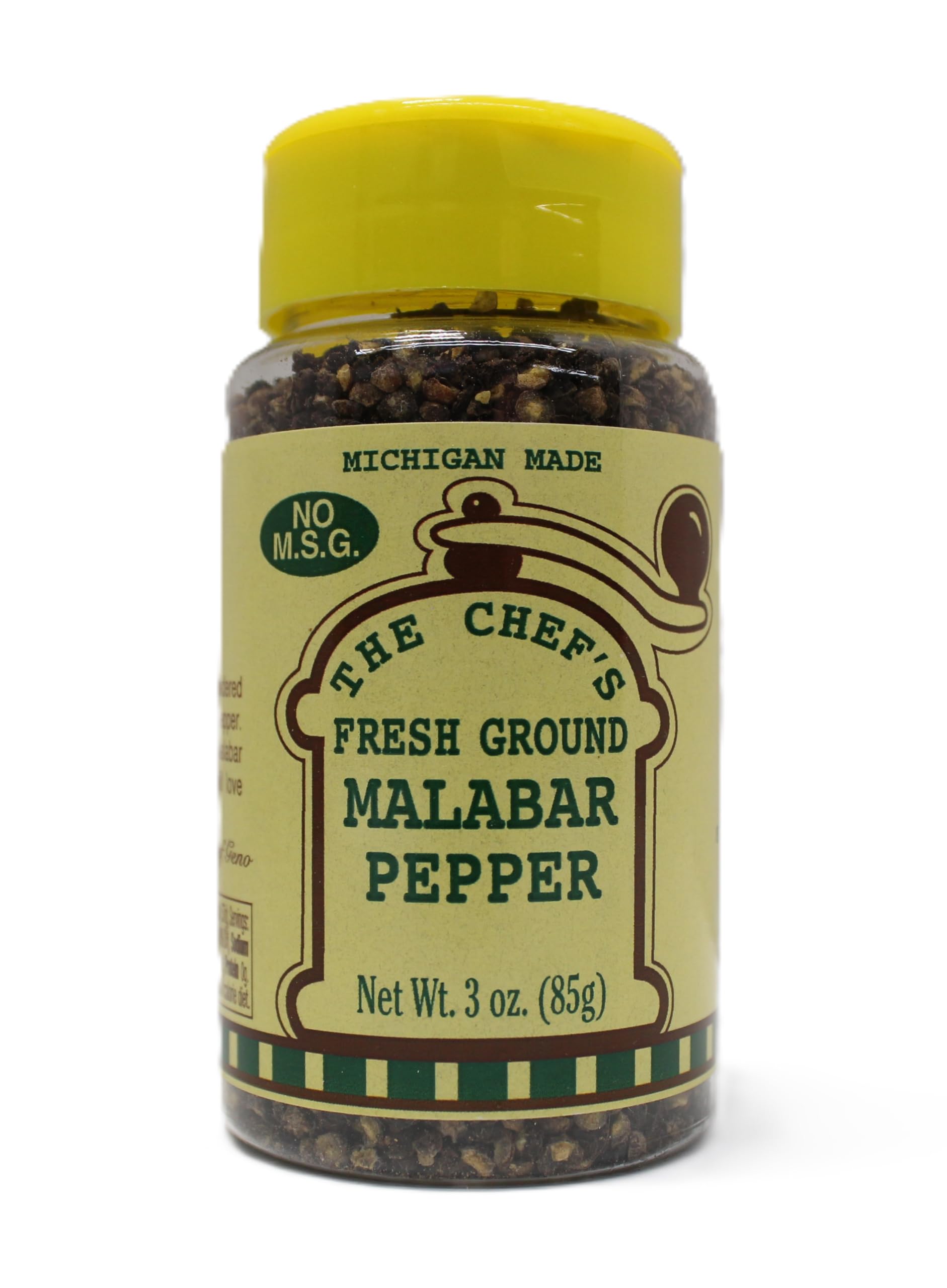 Organic Fresh Ground Malabar Pepper - 3 oz Glass Bottle | Premium Indian Black Pepper for Cooking, Grilling & Seasoning | Ideal for Steaks, Soups & Gourmet Dishes