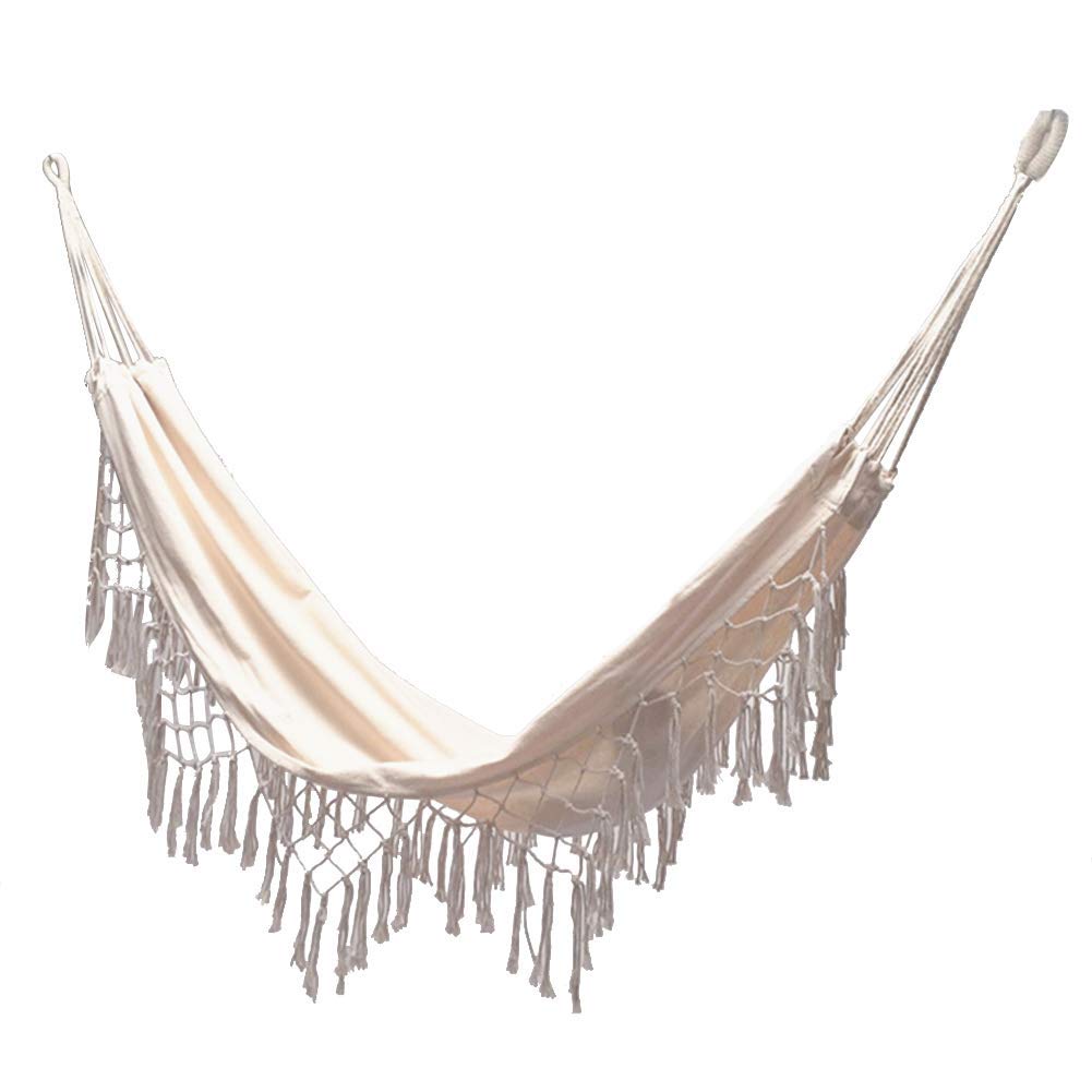 XIEZI Lightweight Portable Camping Hammock - Outdoor Travel & Backyard Swing Bed with Tassel Design - Perfect for Camping, Hiking, Hunting & Relaxation in Garden