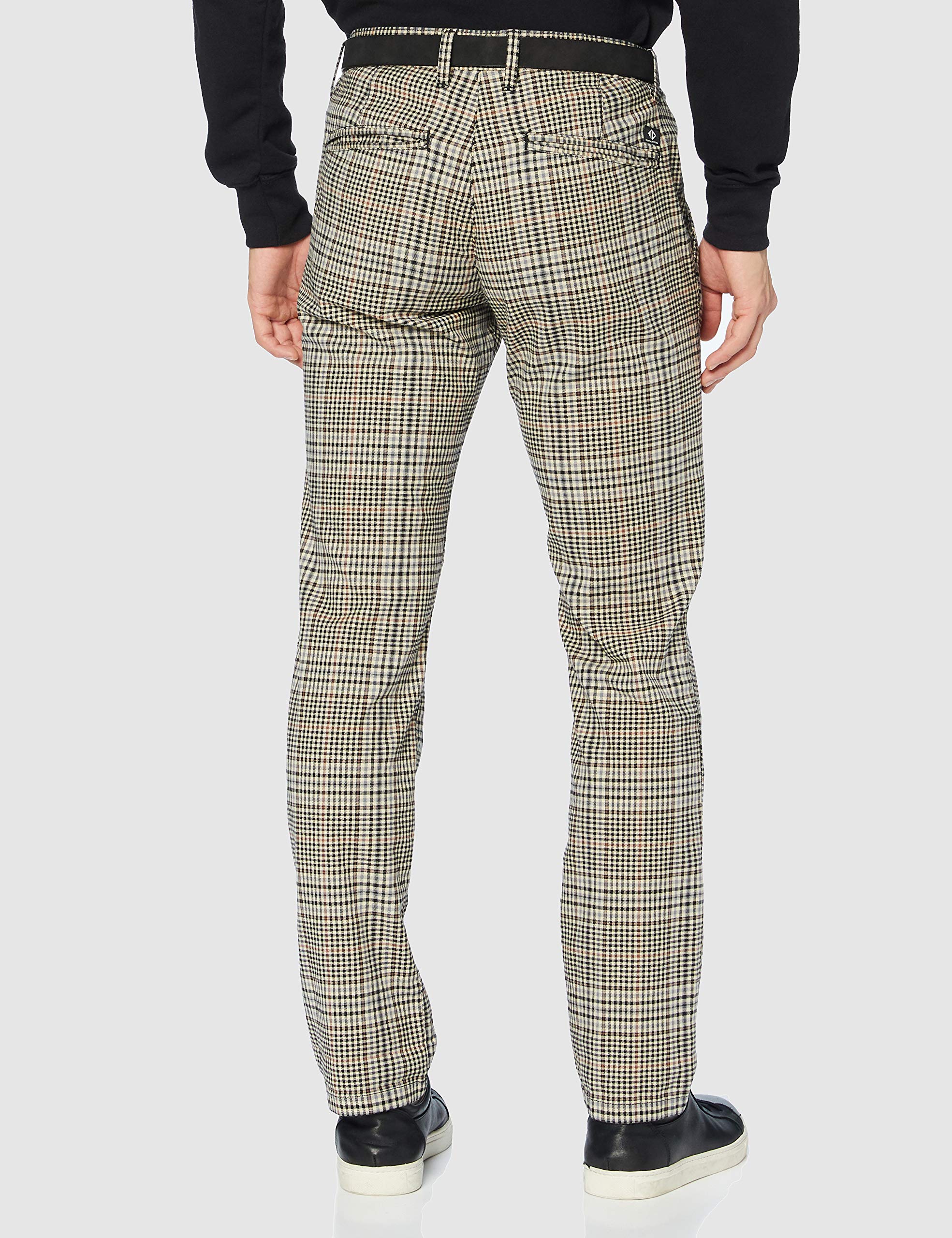TOM TAILOR Men's Straight Fit Denim Chino Pants with Belt | Casual & Office Wear | Comfortable Stretch Fabric for Everyday Use