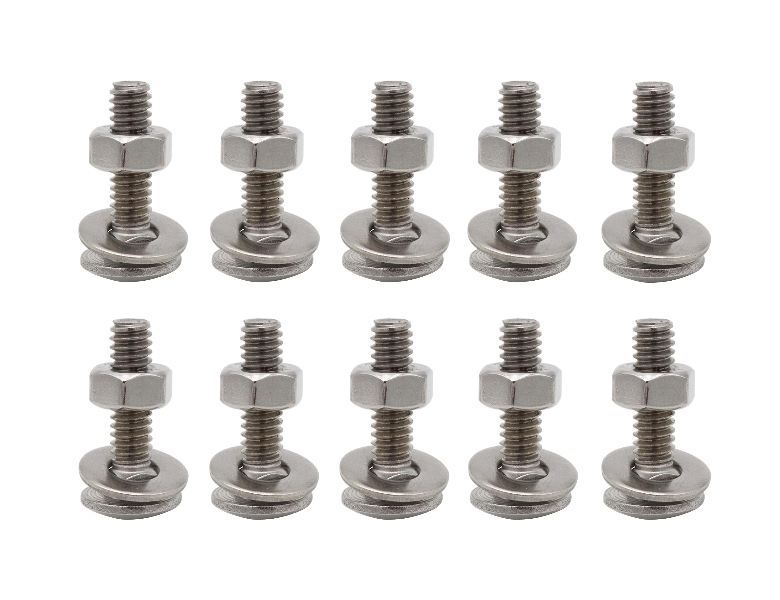 15 Sets 1/4-20 x 1'' Carriage Bolts with Hex Nuts & Washers - 304 Stainless Steel Round Head Square Neck Screws Assortment Kit for Automotive, Furniture & DIY Projects