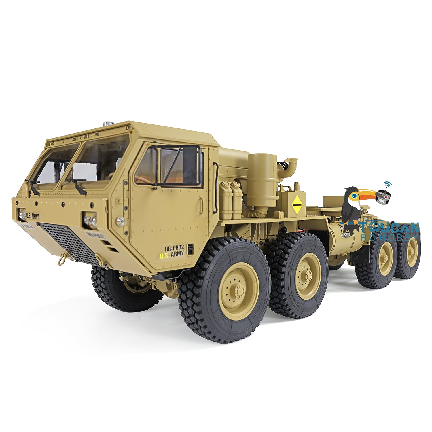 1/12 Scale 8x8 US Military RC Truck - HG P802 4-Axle Remote Control Army Vehicle Model for Collectors & Hobbyists | Perfect for Off-Road Adventures & Military Display Scenes