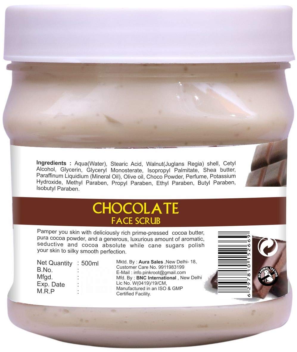 Pink Root Aloe Vera Gel Scrub & Chocolate Scrub - 500gm Each | Natural Exfoliating Face & Body Scrub for Glowing Skin | Perfect for Spa Day & At-Home Skincare Routine