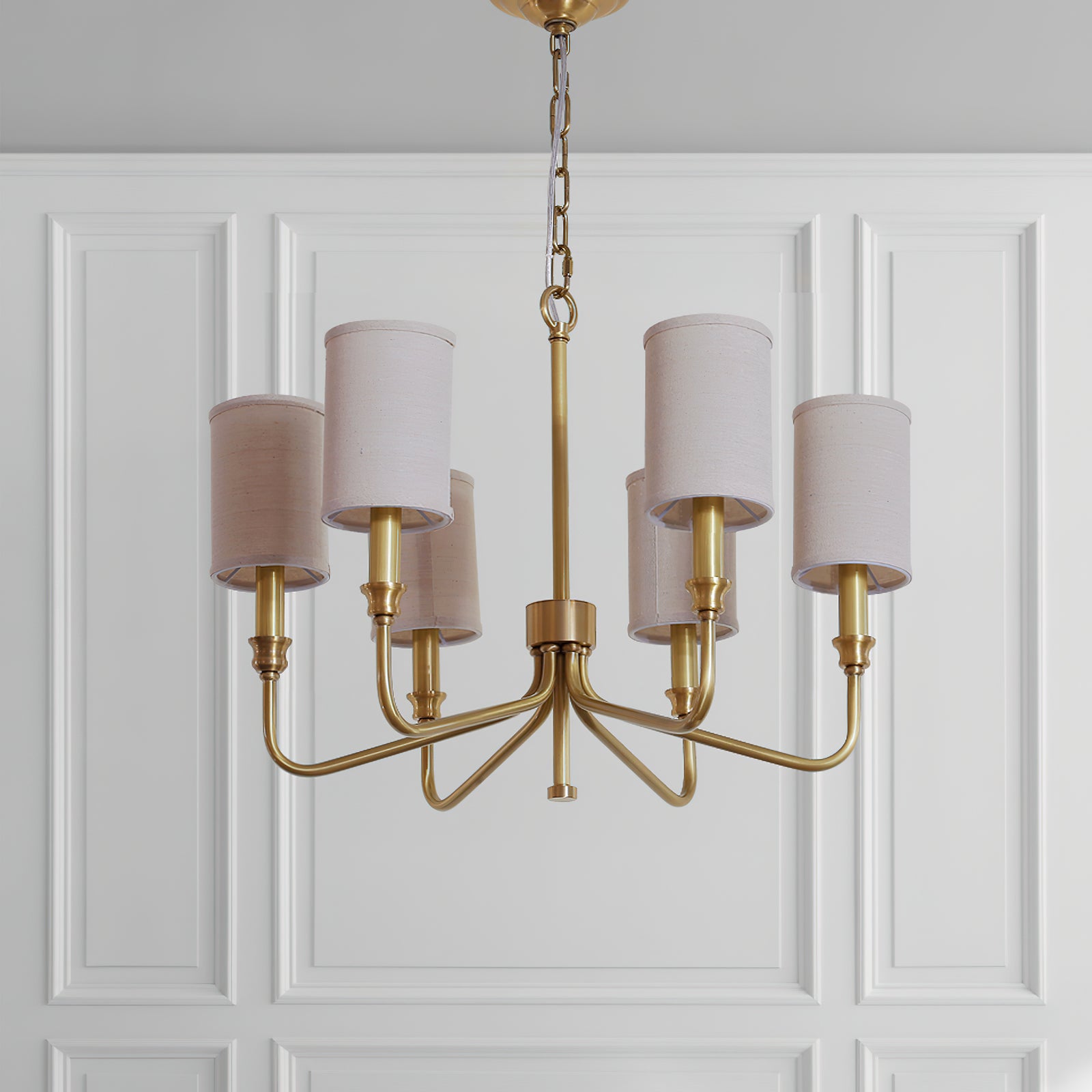 Modern Cylinder Fabric Chandelier - Elegant Ceiling Light Fixture for Living Room, Bedroom & Dining Room - Perfect for Home Decor & Interior Design