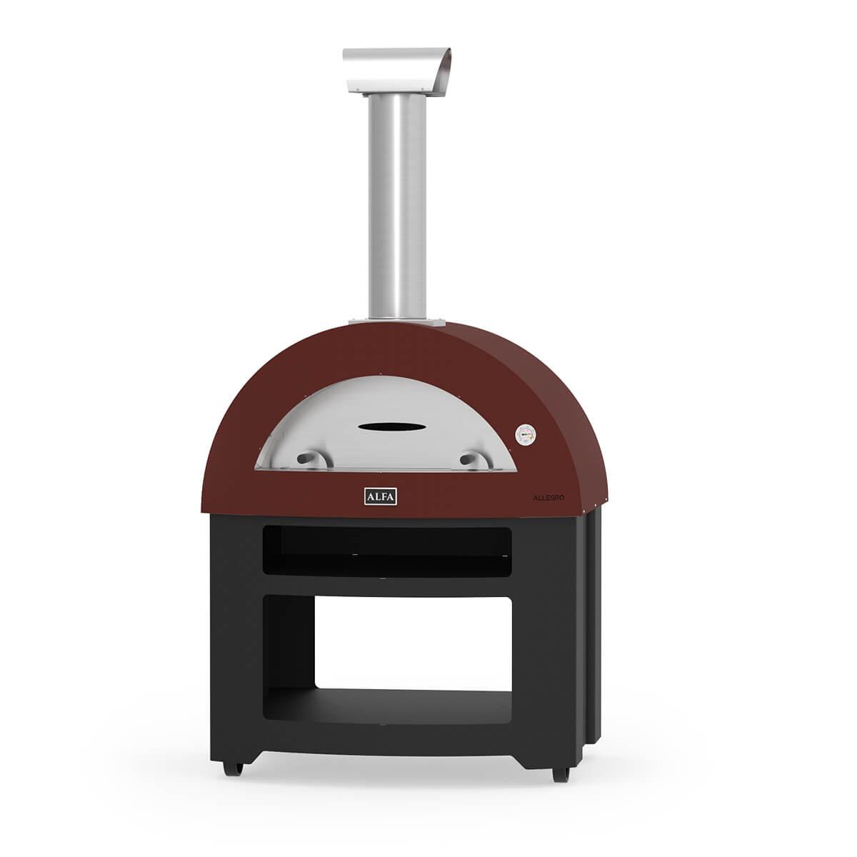 Alfa Allegro Red Wood Fired Pizza Oven with Stand - Outdoor Pizza Maker for Backyard, Garden & Patio | FXALLE LROA B | Perfect for Italian Pizza, Bread & Roasting