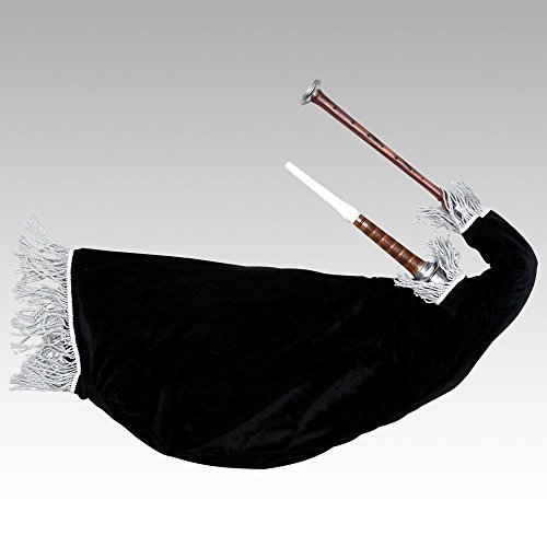 Premium Scottish Goose Practice Bagpipe with Rosewood and Silver Mounts - Black Velvet Bag for Beginners & Professionals - Perfect for Celtic Music, Weddings & Traditional Performances