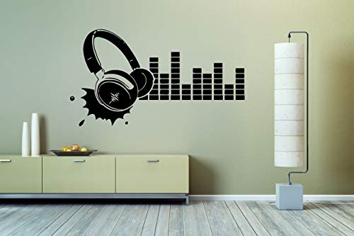 EDM DJ Club Music Sound Headphones Vinyl Sticker - Wall Art Decal for Car, Room & Studio Decor (LP8541) - Perfect for Music Lovers, Bedroom Aesthetics & Vehicle Customization