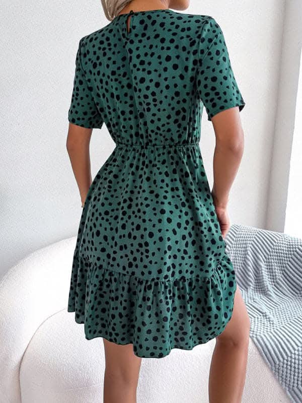 Elegant Polka Dot Ruffled Dress for Women - Flowy Summer Dress for Casual Outings, Dates & Parties