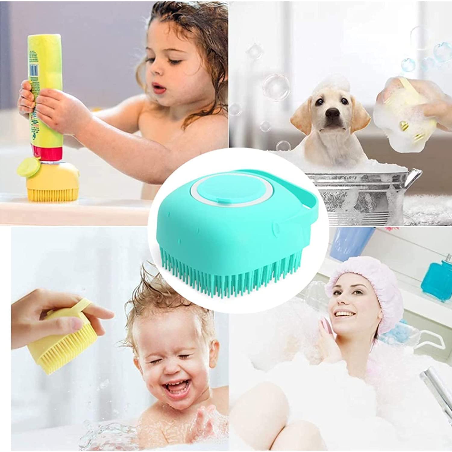 **Elvana Silicone Massage Bath Brush for Body Cleaning & Exfoliation | Shower Scrubber with Soap Dispenser for Men & Women | Perfect for Spa, Relaxation & Deep Cleansing at Home**