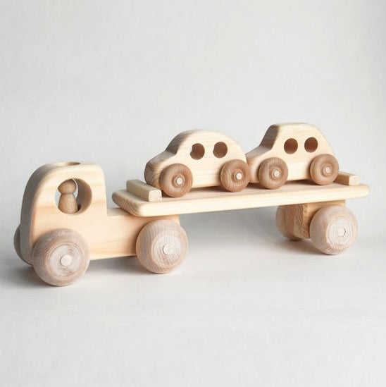 Wooden Toy Car Carrier Truck - Durable Wooden Transport Truck for Kids' Toy Cars - Perfect for Playtime, Storage, and Travel