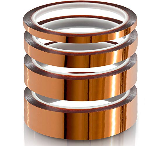 High Temperature Kapton Tape - Heat Resistant Polyimide Tape for CPU, PCB Circuit Board Protection - No Residue Adhesive - Ideal for Electronics Repair, 3D Printing & Industrial Applications