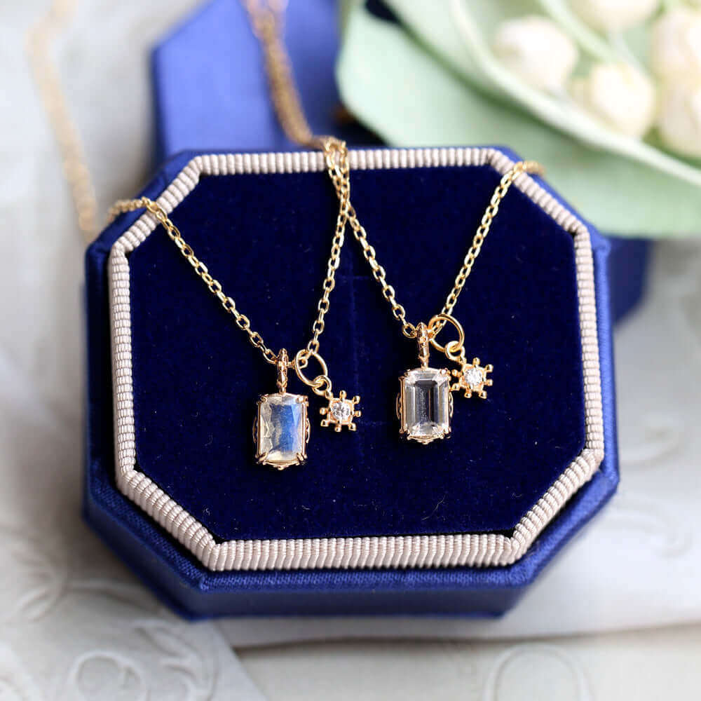 Make A Wish Amethyst Peridot Sandstone Pendant Necklace with Snowflake Charm | HD154 | Elegant Jewelry Gift for Women, Birthday, Christmas & Special Occasions