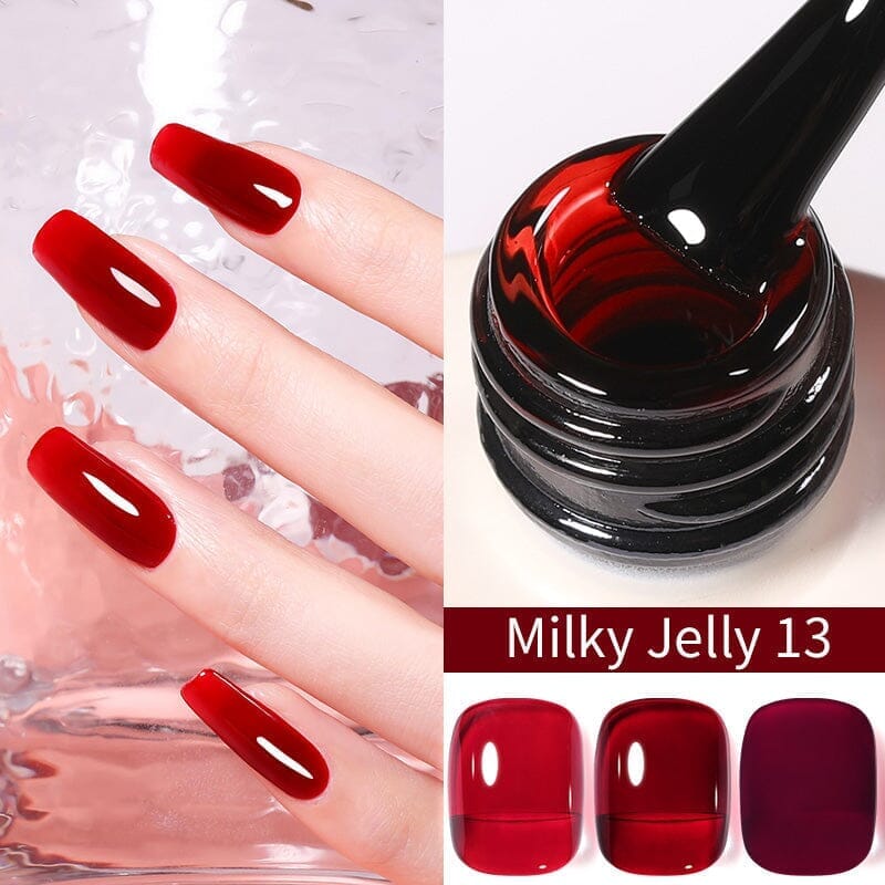 Hema Free Red Jelly Gel #13 - 15ml Nail Art Gel Polish for Salon & DIY Manicure - Long Lasting UV LED Cured Gel for Professional Nail Designs & Home Use