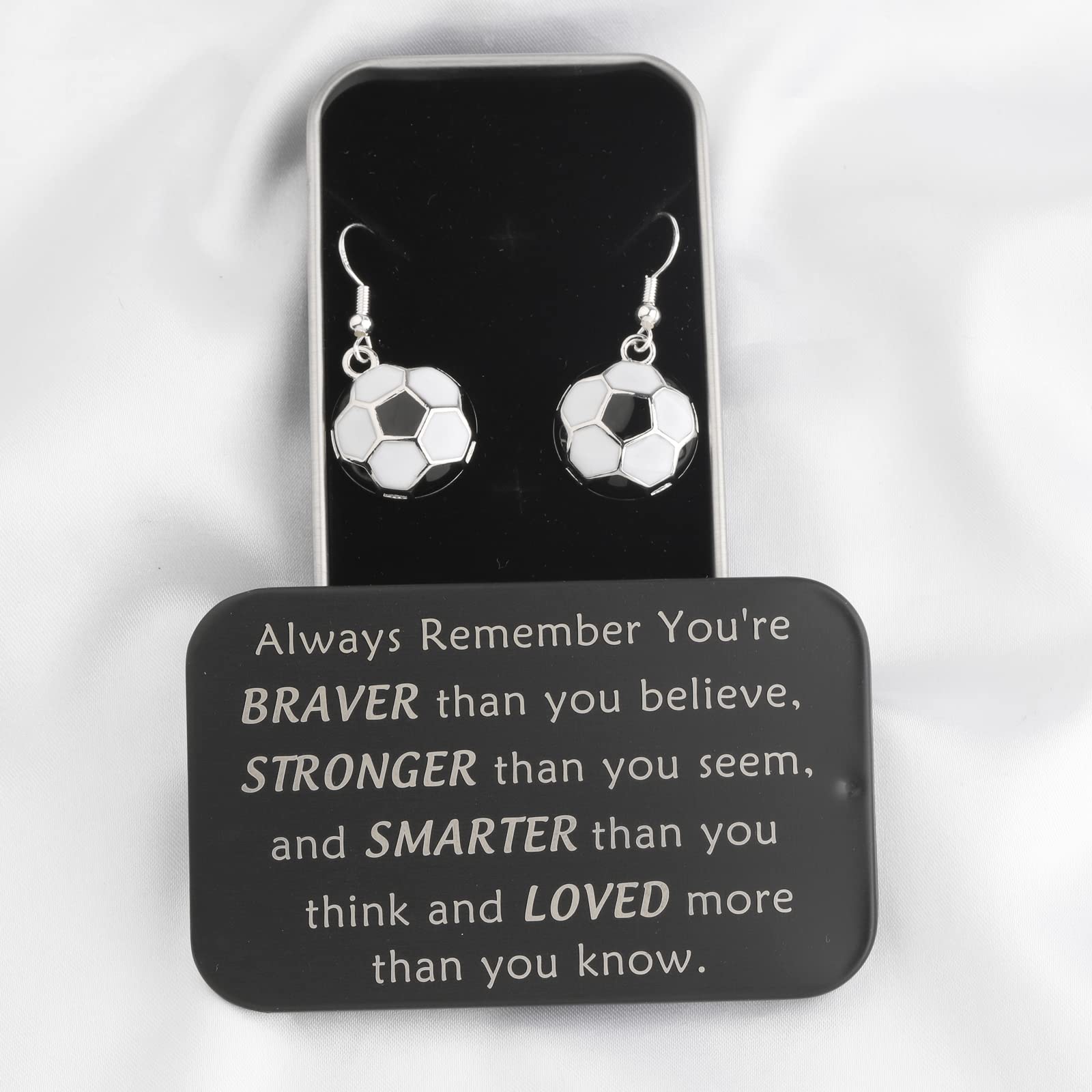 BNQL Soccer Dangle Earrings - Soccer Ball Drop Earrings for Women & Girls - Perfect Soccer Jewelry Gifts for Players, Fans & Lovers - Great for Game Days, Birthdays & Special Occasions