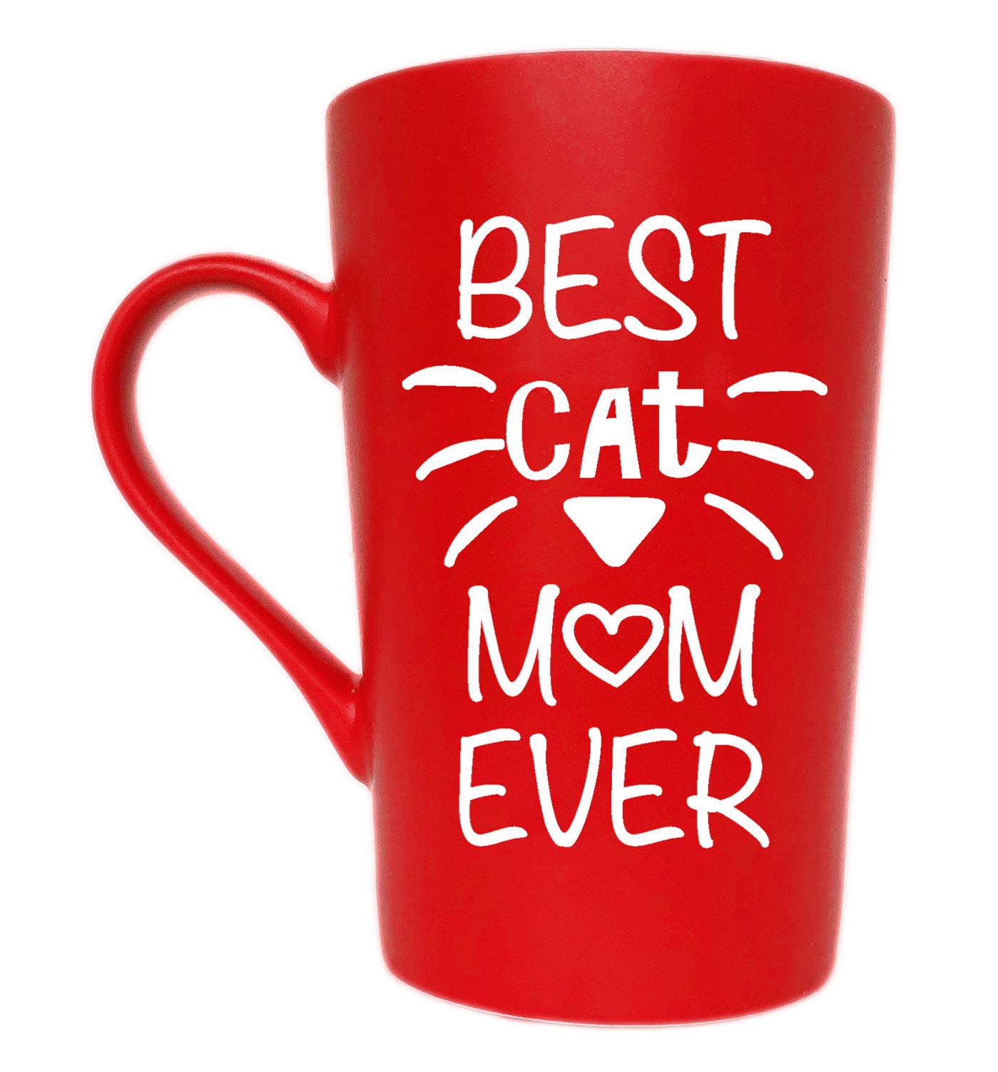 Funny Cat Mom Coffee Mug - Best Cat Mom Ever Gift from Daughter or Son, 12 Oz Red Ceramic Cup - Perfect for Mother's Day, Christmas & Cat Lovers - Great for Coffee, Tea & Office Use