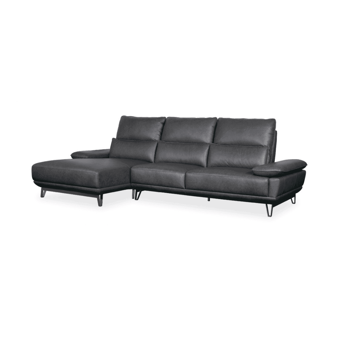 L-Shaped Electric Reclining Sofa with Adjustable Backrest - Comfortable Fabric Sectional Couch for Living Room, Home Theater & Office Relaxation