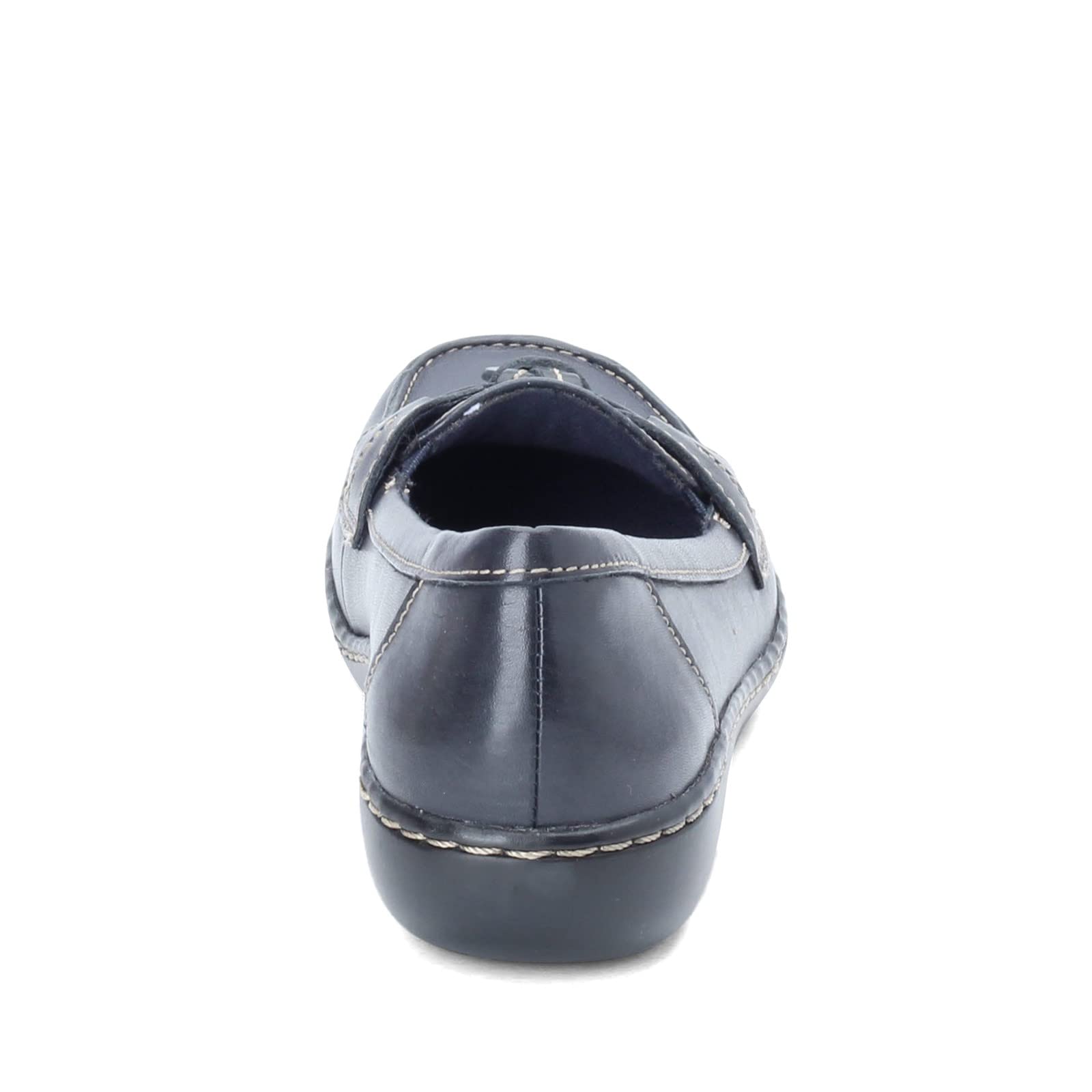 Clarks Women's Ashland Bubble Slip-On Loafers - Navy, 9.5 X-Wide US - Comfortable Casual Shoes for Work & Travel