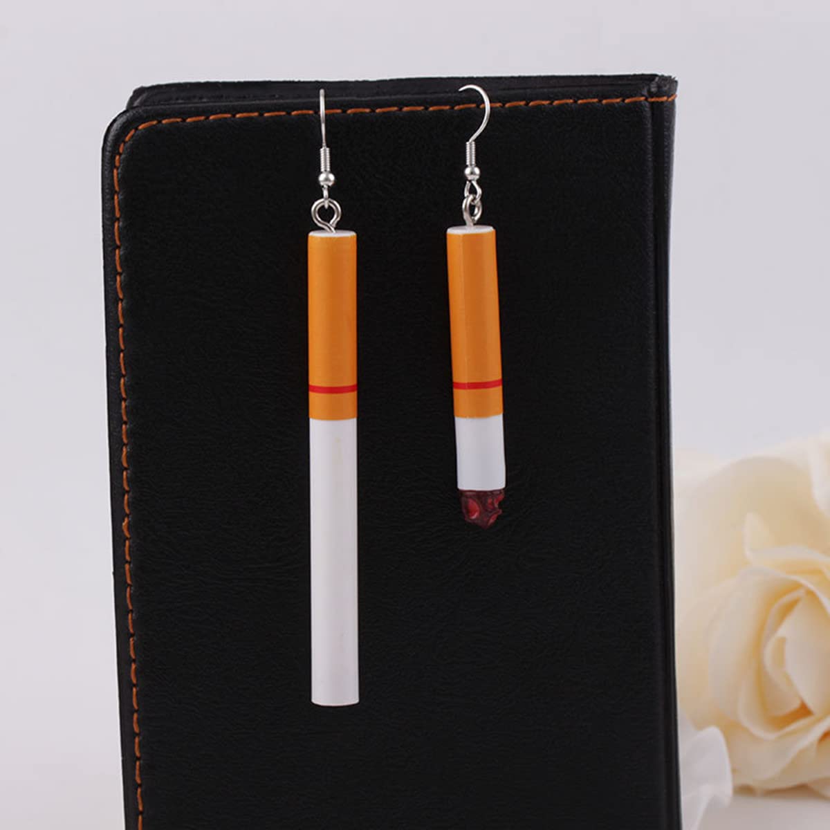 Funny Cigarette Butt Drop Dangle Earrings for Women - Punk Fashion Jewelry - Harajuku Creative & Wacky Lifelike Design - Perfect for Halloween, Cosplay, and Punk Rock Outfits