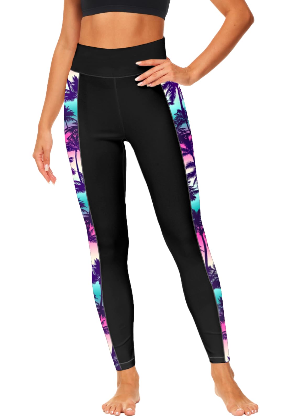 Deerose Women's High Waisted Swim Leggings - UPF 50+ Sun Protection, Quick Dry Rash Guard Swim Pants for Beach, Pool & Water Sports