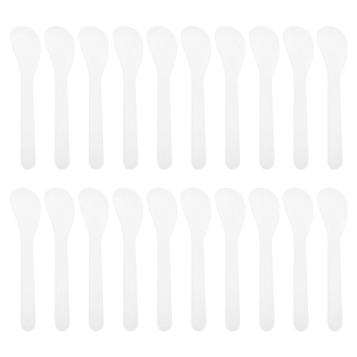 FRCOLOR 50pcs Mini Makeup Spatula Set - White Plastic Cosmetic Spatulas for Facial Mask Application, Skin Care & Esthetician Supplies | Perfect for DIY Beauty, Spa Treatments & Professional Use