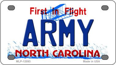 Custom Army North Carolina Novelty Mini Metal License Plate Tag - Perfect for Car Decor, Gifts & Collectibles