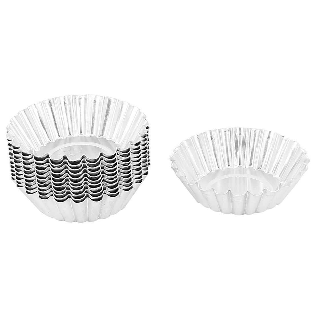 12pcs Aluminum Egg Tart Cupcake Cake Lined Baking Molds - Durable Baking Tools for Pastry, Desserts & Party Treats | Perfect for Home Bakers & Professional Chefs