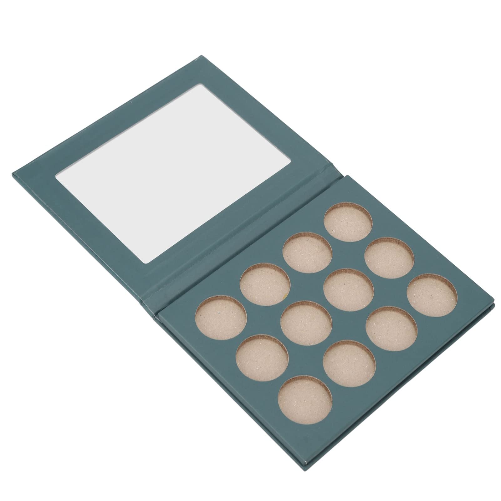 12-Compartment DIY Empty Makeup Palette - Waterproof ABS Cosmetic Storage Case for Eyeshadow & Makeup (Green Black) - Perfect for Professional Makeup Artists & Home Beauty Organizers