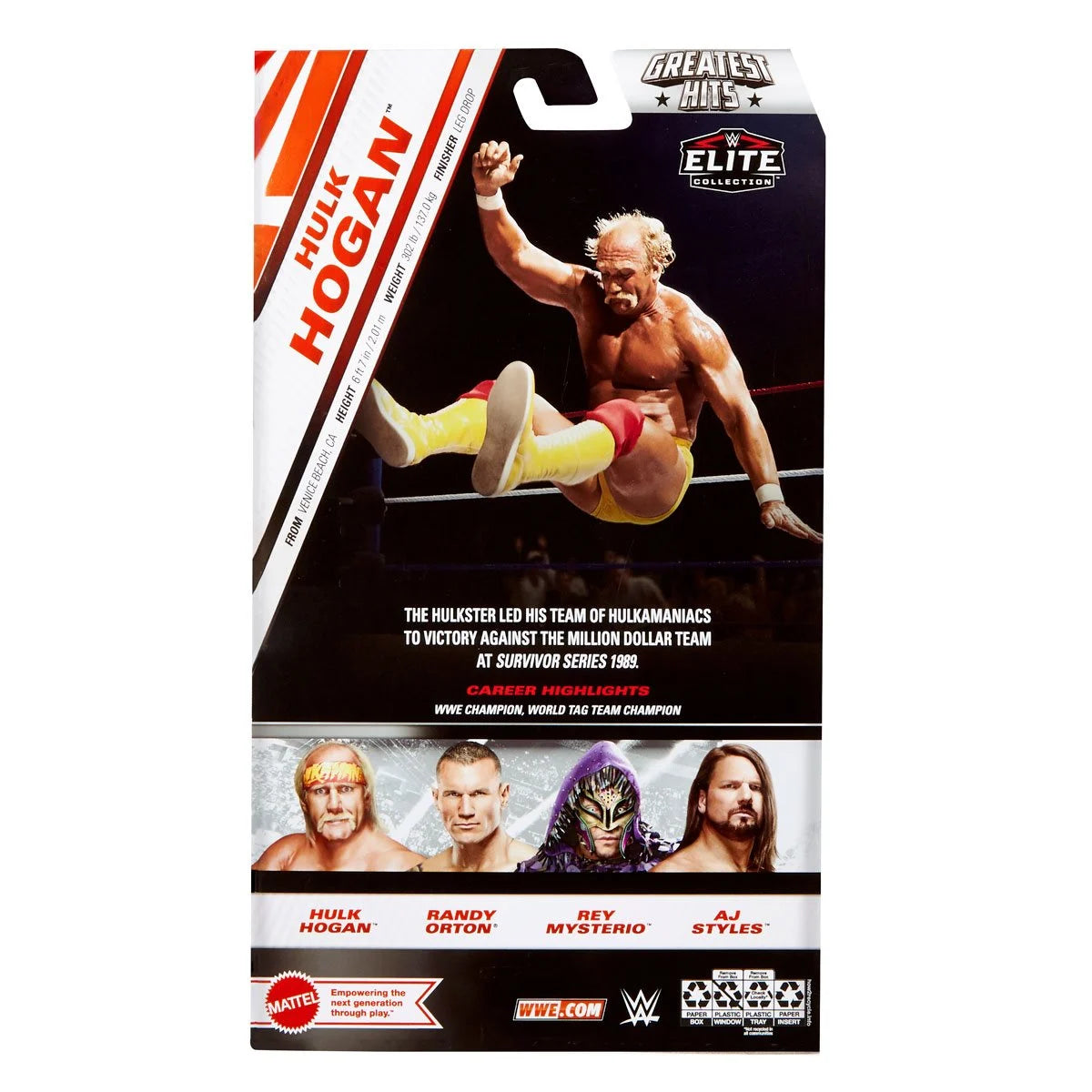 Hulk Hogan WWE Elite Collection Action Figure - Greatest Hits Series - Wrestling Memorabilia for Collectors & Fans - Perfect for Display, Gifts & Play Battles