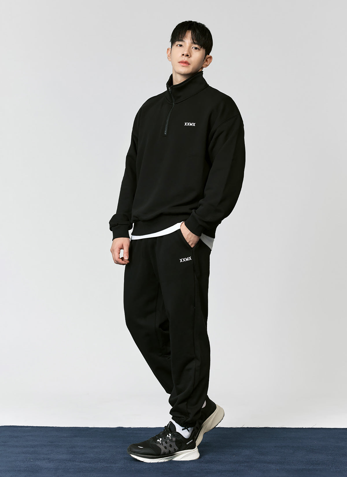 French Terry Loose Fit Jogger Pants for Men - Comfortable Casual Sweatpants with Elastic Waist & Pockets - Perfect for Lounge, Workout & Travel