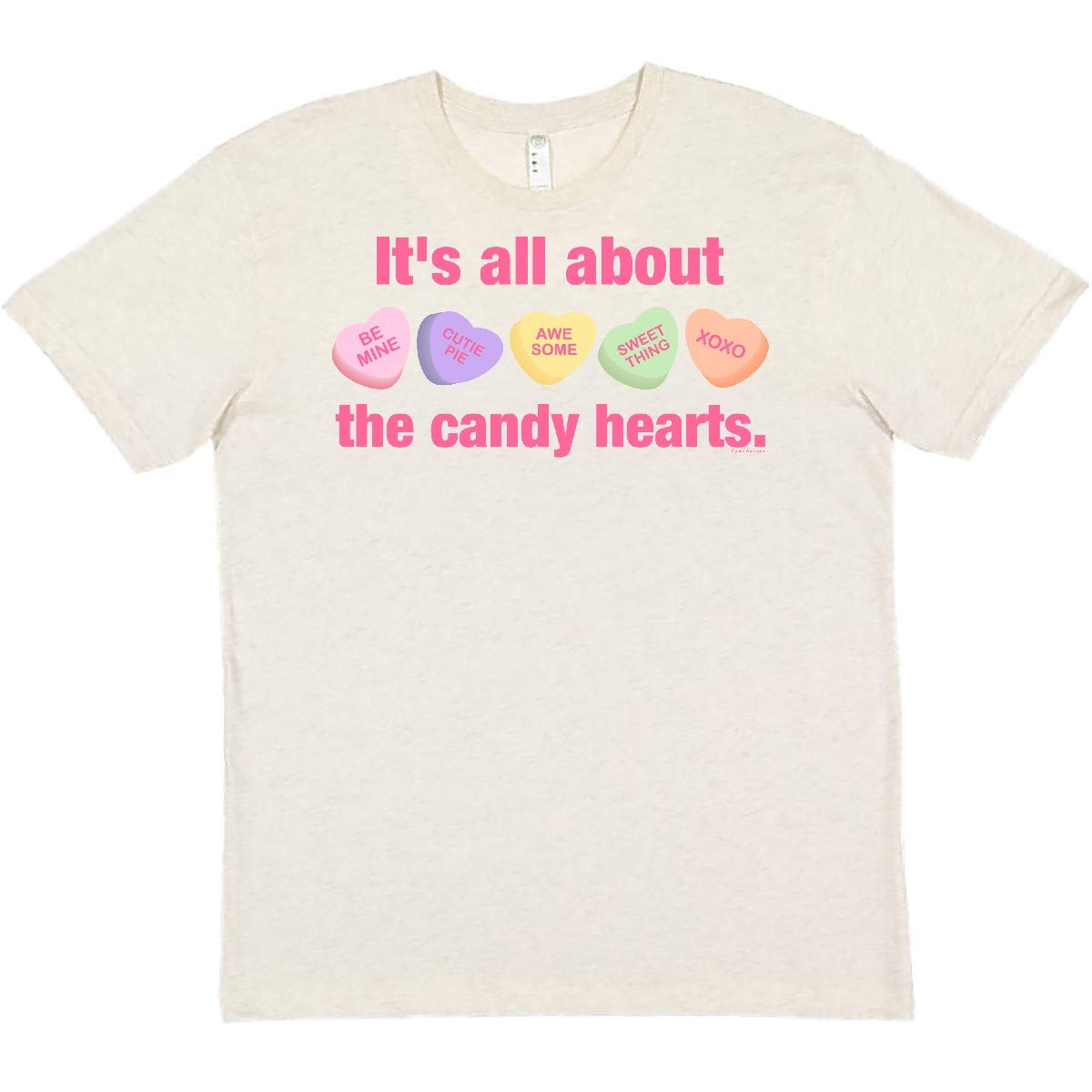 Inktastic Candy Hearts II Graphic T-Shirt - Fun & Cute Valentine's Day Gift for Women & Girls - Perfect for Valentine's Dates, Parties & Casual Wear