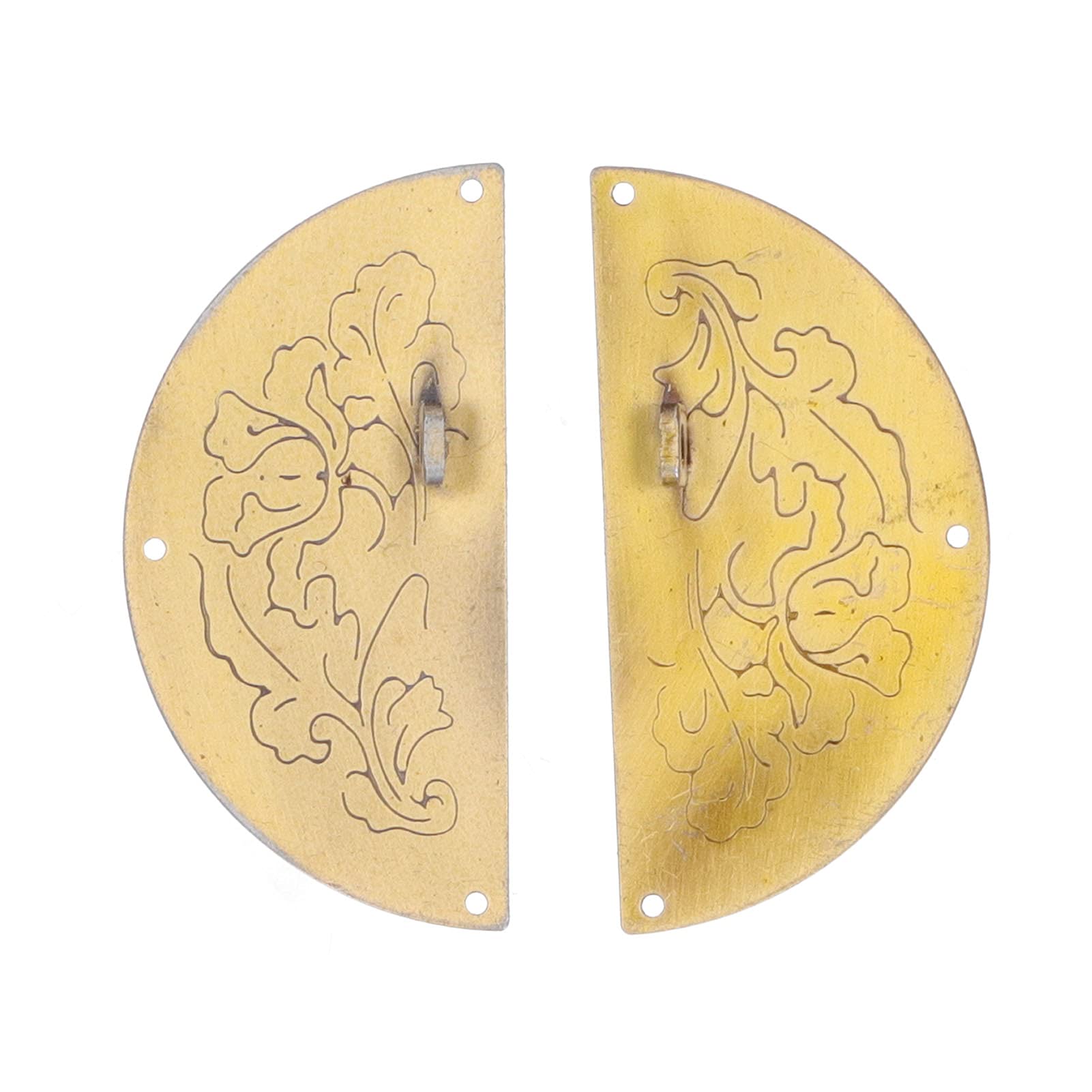 Vintage Round Cabinet Door Handle - Retro Double Ring Pull for Wardrobe, Kitchen & Home Decor - Durable Brass Plate Handle for Interior Doors & Furniture