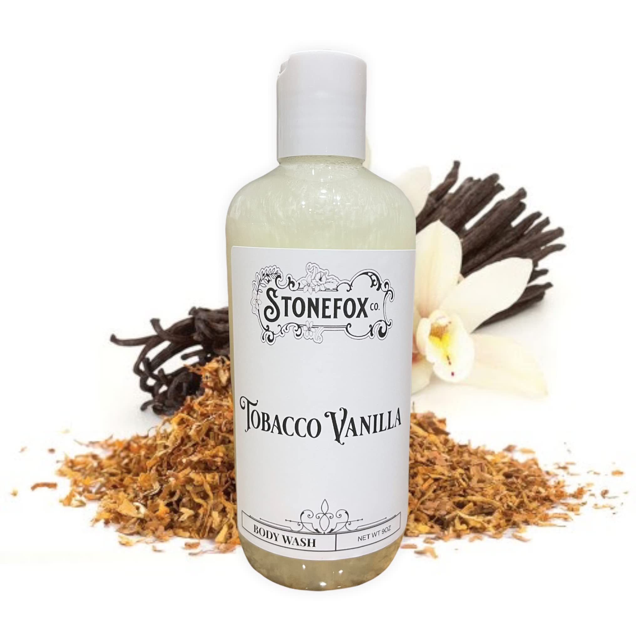 Tobacco Vanilla Scented Body Wash - 9 fl oz Moisturizing Shower Gel for Men & Women - Relaxing Aromatherapy for Stress Relief & Luxurious Bath Time