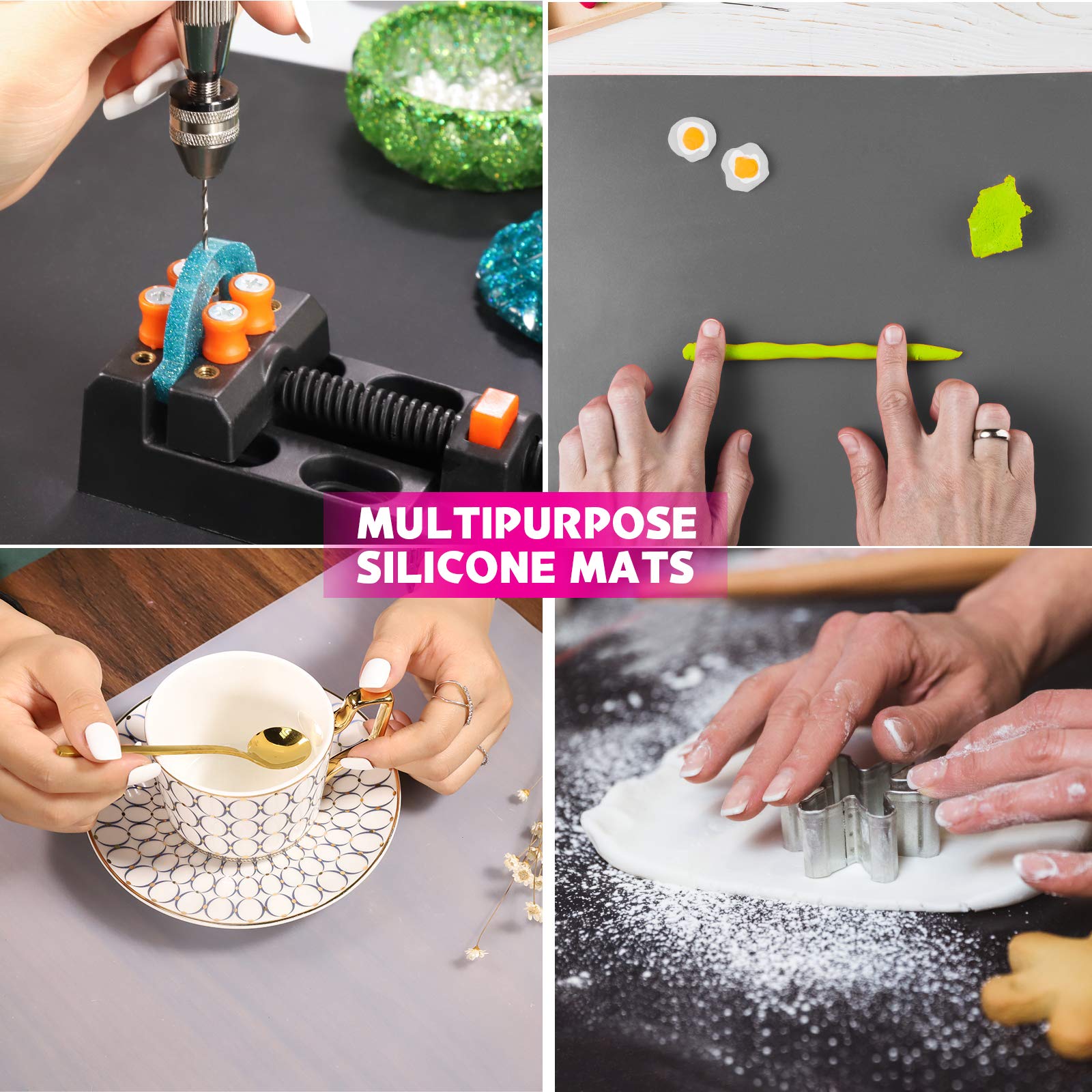 LEOBRO 3 Pack Silicone Craft Mats 15.7