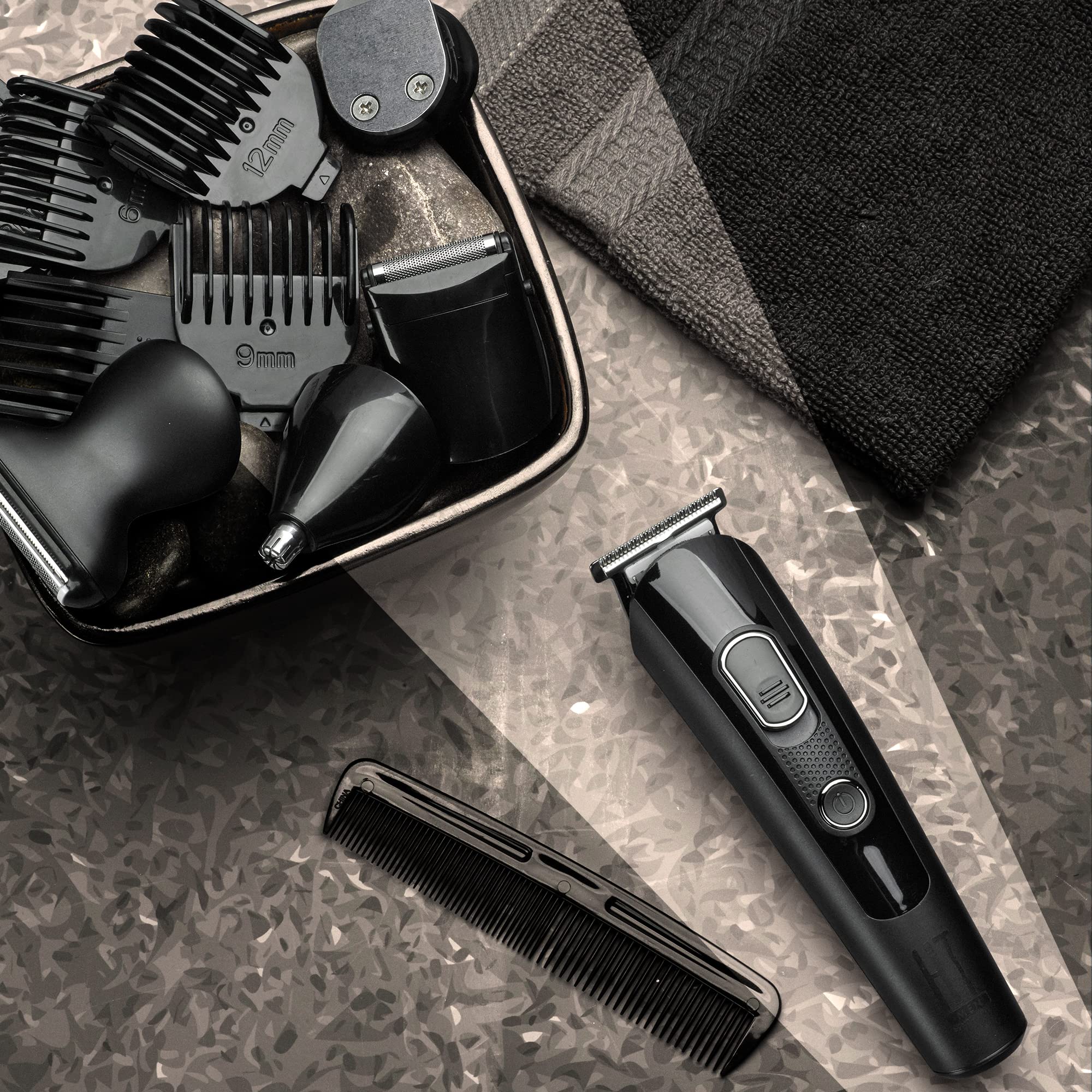 Professional HOT TOOLS 15-Piece Multi Trimmer Kit for Hair, Beard & Body Grooming - Perfect for Home, Salon & Travel Use