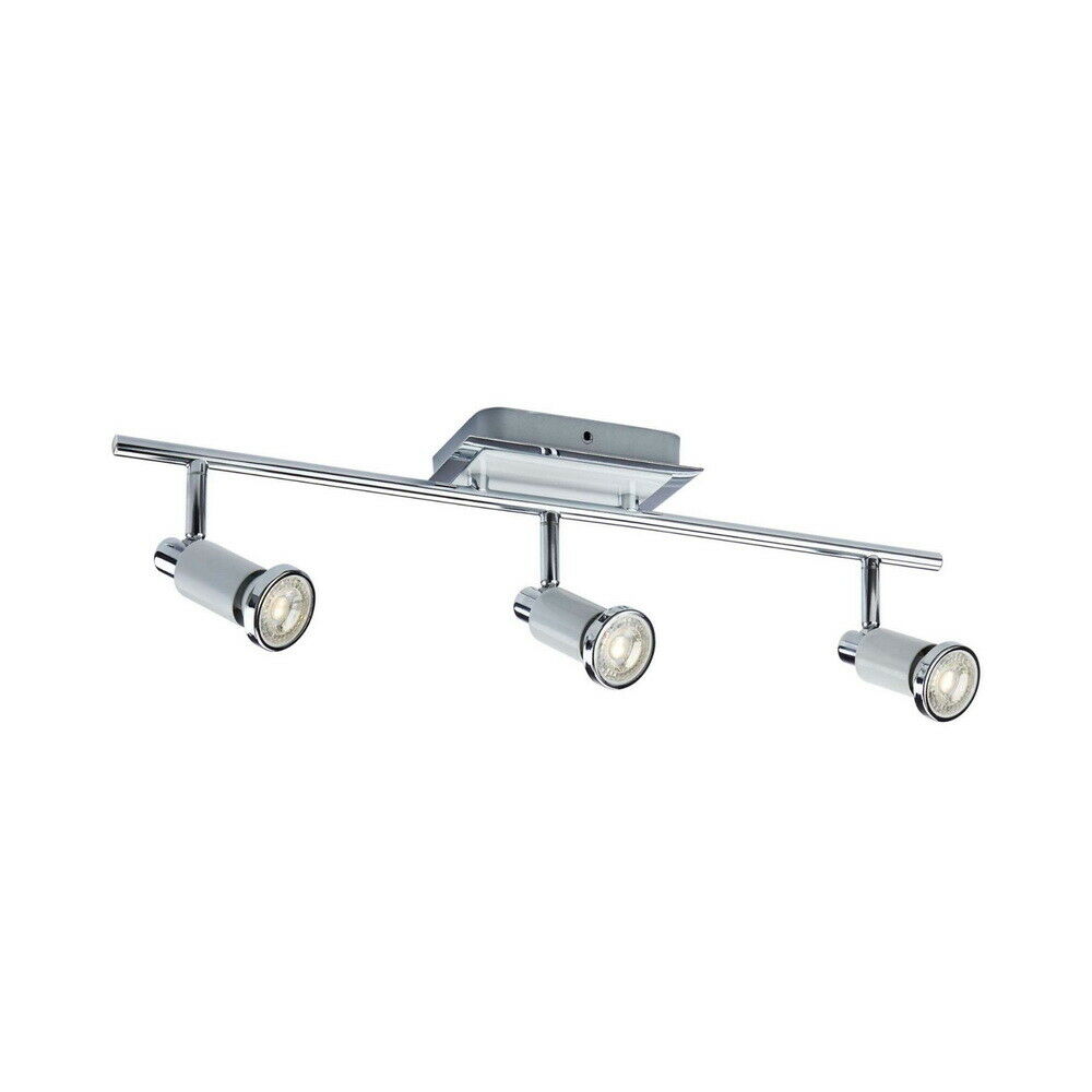 Noma 052 7886 2 Adjustable 3-Light Semi Flush Mount Ceiling Fixture - Chrome & White Finish for Living Room, Bedroom, or Hallway Lighting