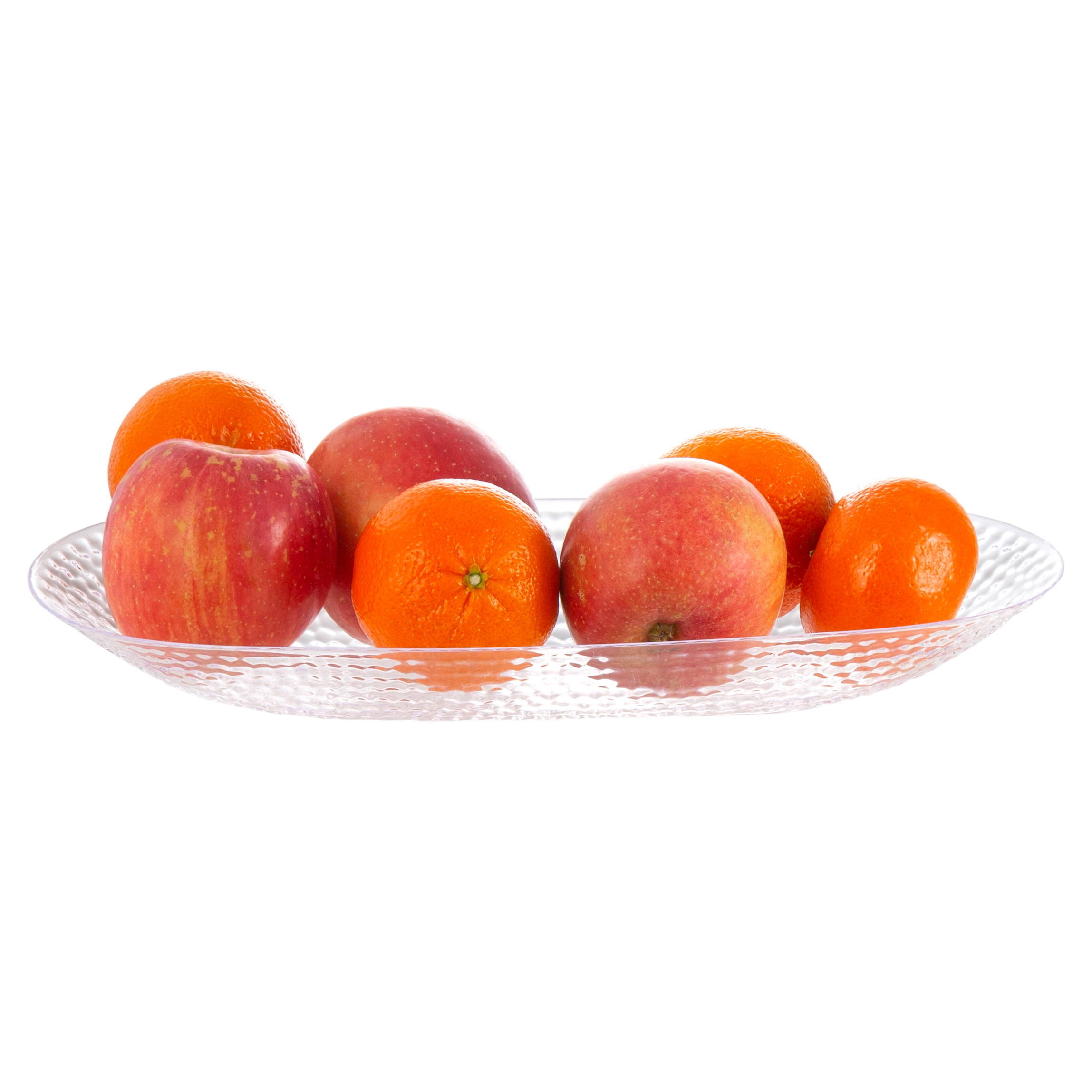 2 Pack Clear Plastic Oval Pebbled Serving Dishes - Perfect for Party Appetizers, Desserts, and Charcuterie Boards