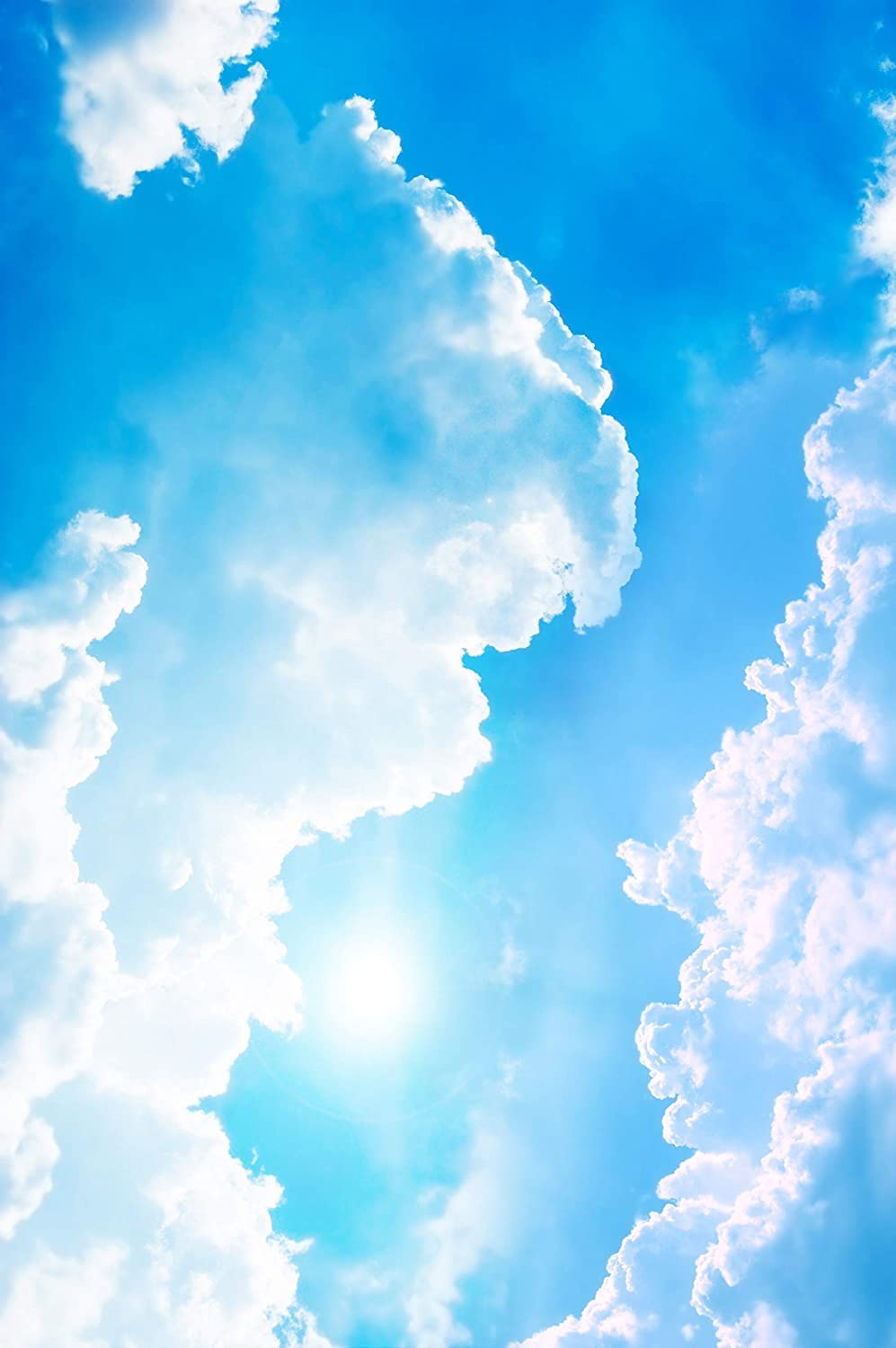 Blue Sky and Clouds Self-Adhesive Wall Mural (40X60 Inches) - Peel & Stick Removable Wallpaper with Natural Scenery Design - Easy Installation for Living Room, Bedroom, Kitchen Decor - Wall-Safe Home Decoration for Relaxing Spaces & Nursery Rooms