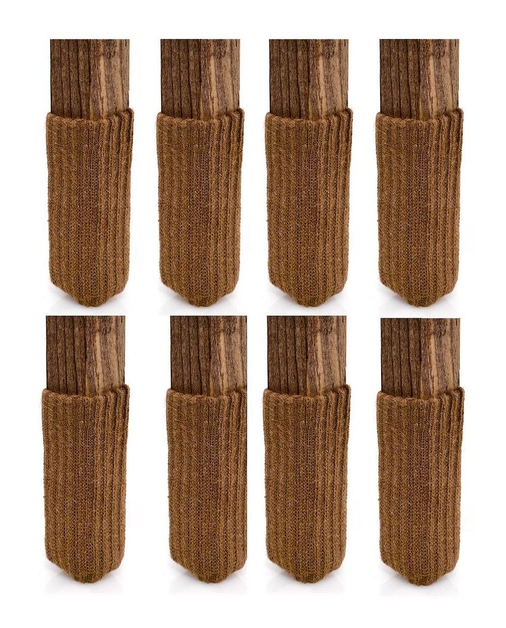 Original Furniture Sock Floor Protectors - Caramel Brown Medium Size for Chairs, Tables & Couches - Non-Slip Furniture Leg Covers for Hardwood Floors & Home Decor