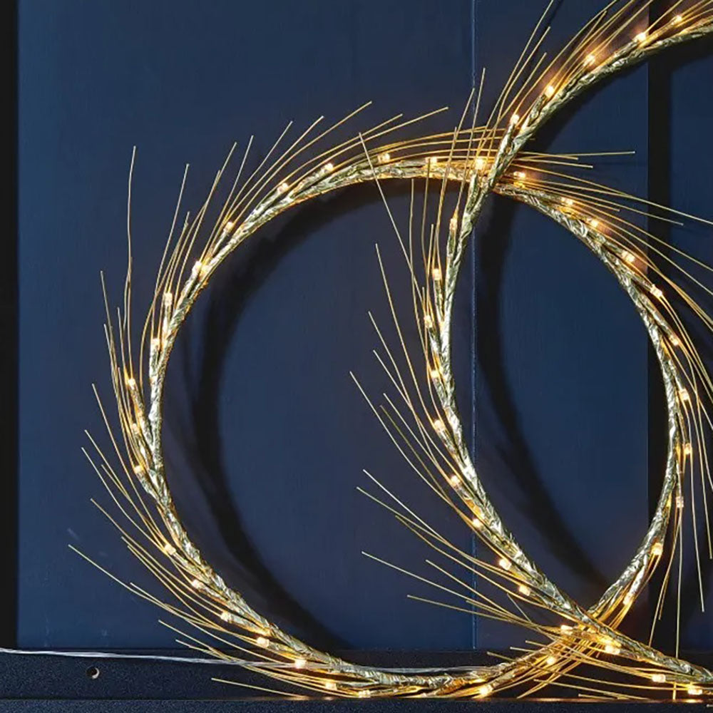 Gold Halo LED Hanging Light with Battery - Modern Ceiling Pendant Lighting for Bedroom, Living Room, and Outdoor Decor