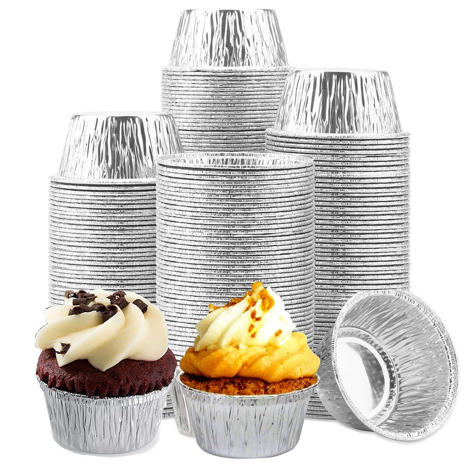 150-Pack 4 oz Aluminum Foil Ramekins - Disposable Baking Cups for Roasting, Tart, Pudding & Soufflé | Perfect for Appetizers, Desserts & Party Food Serving | Oven & Freezer Safe Mini Foil Pans