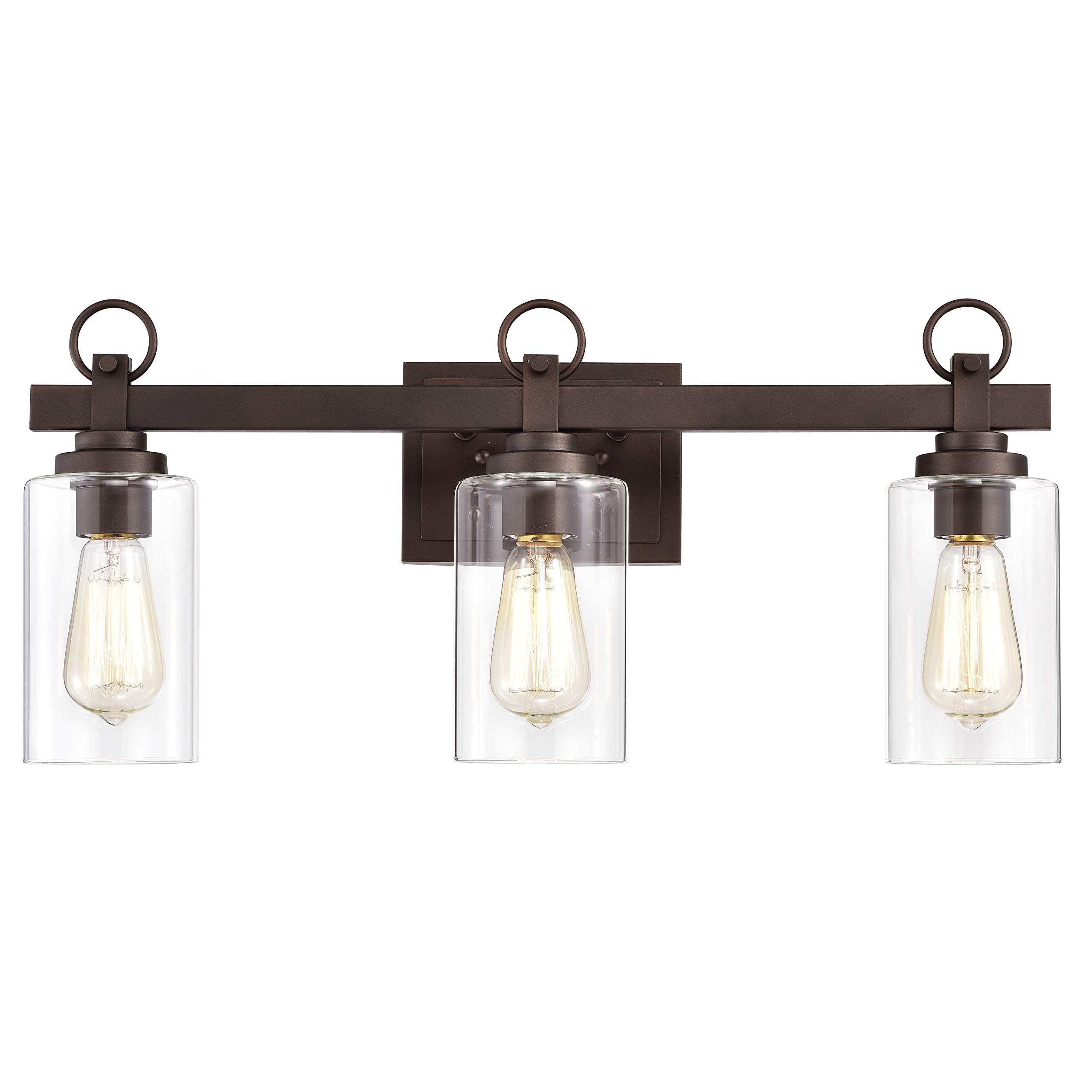 3-Light Oil Rubbed Bronze Bathroom Vanity Light Fixture - 23 Inch Wide Transitional Style (2S105-RB23BL3) - Perfect for Modern Bathrooms, Powder Rooms & Master Suites