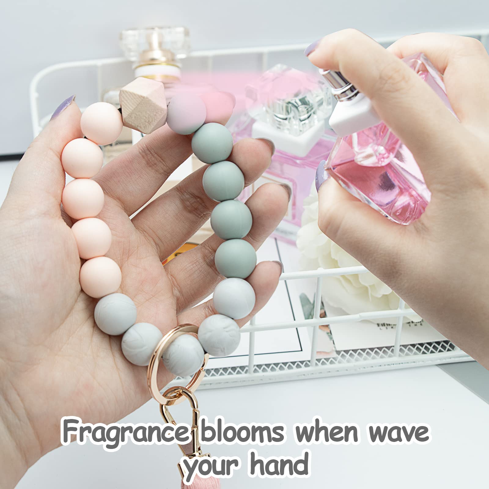 Beaded Keychain with Tassel - Stylish Silicone Key Ring Bracelet for Women | Boho Car Key Chain Wristlet | Perfect for Key Organization, Gift Giving & Boho Fashion Accessories