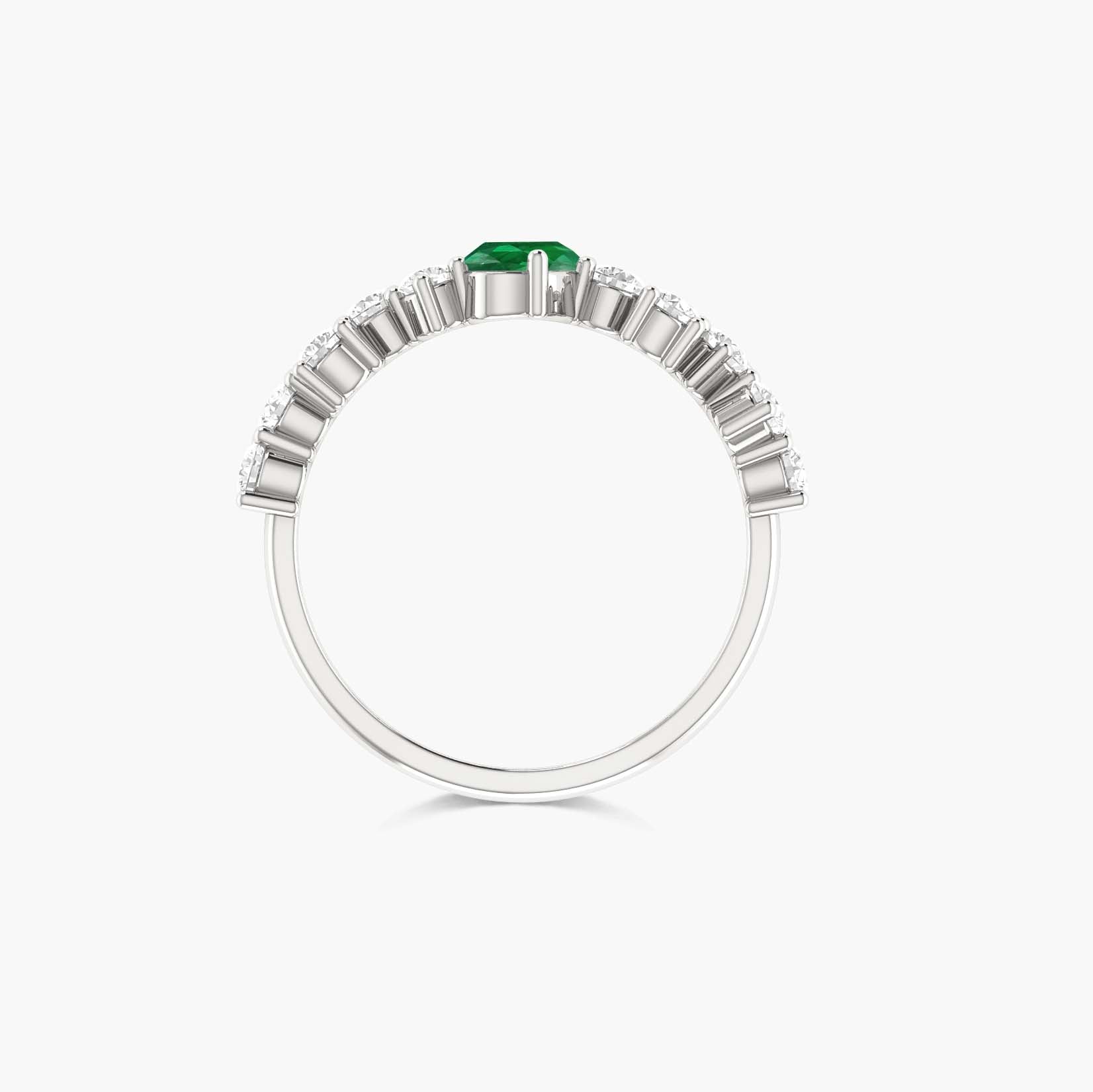 Dainty Green Oval Emerald and Zircon Minimalist Ring for Women | Elegant Stackable Jewelry for Engagement, Wedding, Anniversary or Everyday Wear