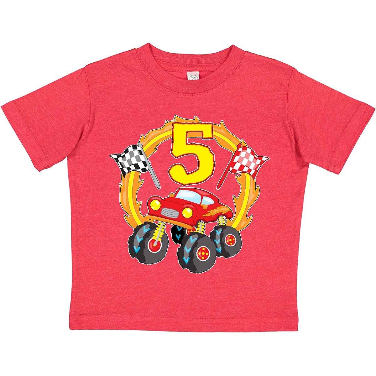 Inktastic Monster Truck 5th Birthday Toddler T-Shirt - Fun Graphic Tee for Boys' Birthday Party & Playtime