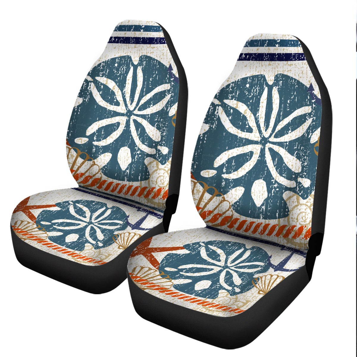 Beachy Sand Dollar Car Seat Cover - Waterproof & Non-Slip Seat Protector for Cars, SUVs, Trucks - Perfect for Beach Trips, Road Trips & Everyday Use