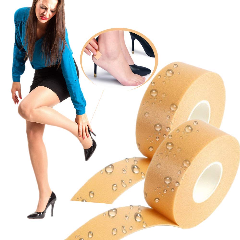 Waterproof Heel Tape for Shoes - Blister & Friction Protection, 5.5 Yards/2 Rolls of Durable Foot Cushion Pads - Ideal for Running, Hiking & Everyday Comfort