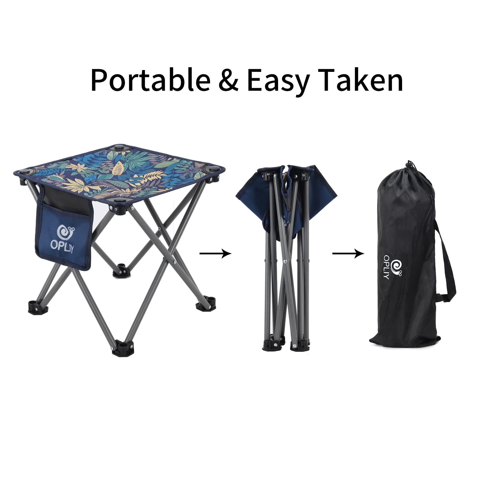 Opliy Folding Camping Stool - 13.5 Inch Portable Lightweight Chair for Outdoor Adventures, Camping, Fishing, Hiking, Gardening & Beach - Compact Travel Seat with Carry Bag - Perfect for Picnics, Backpacking & Tailgating