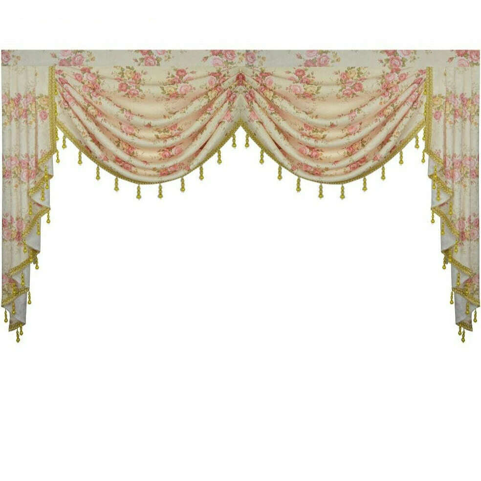 Ethan Flower Pastoral Printed Valance - Floral Window Valance Curtain for Living Room, Bedroom, Kitchen - Home Decor & Farmhouse Style Window Treatment